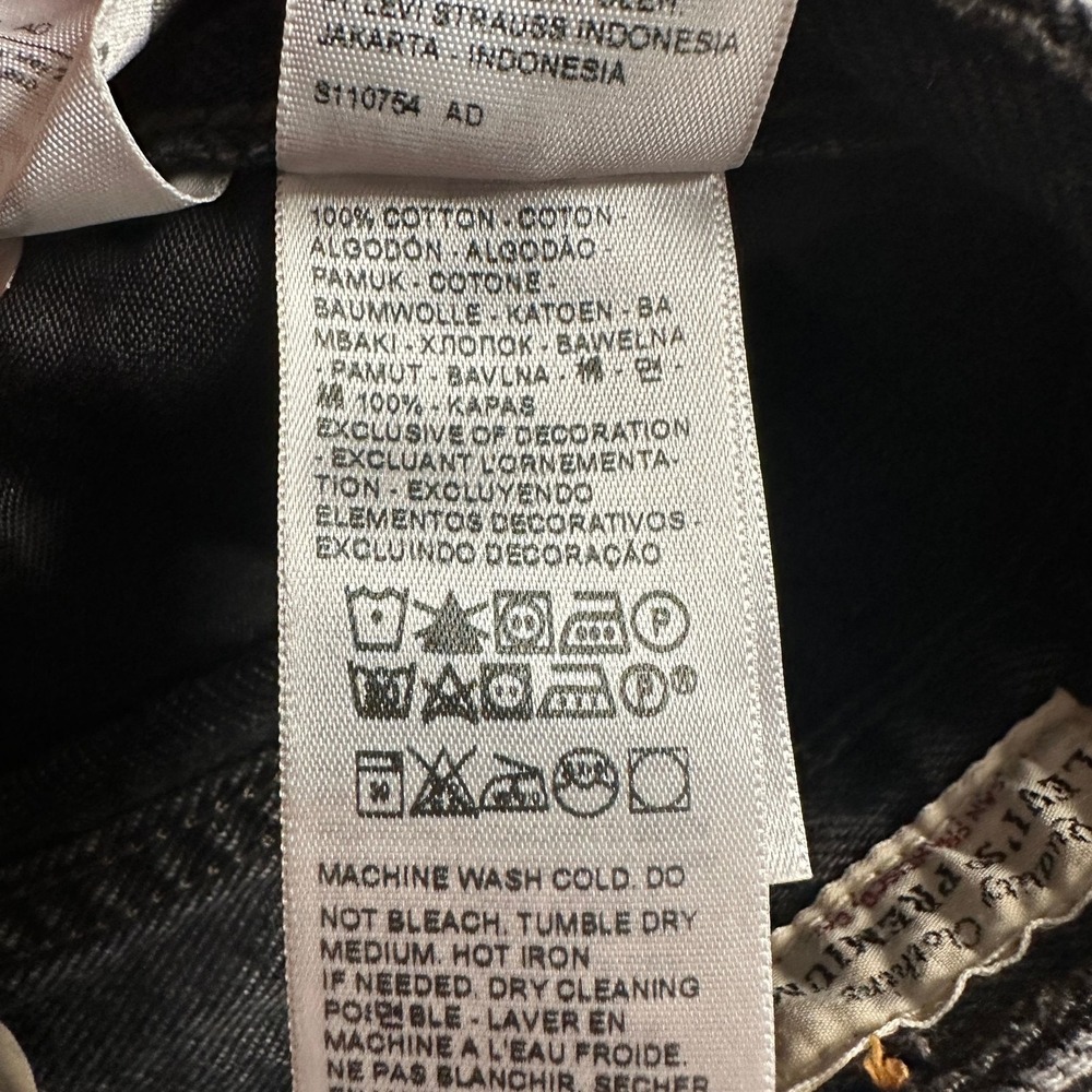 Levis Jeans Womens 25 Baggy Dad W25 L30 Black Washed High Rise‎ Straight Relaxed - Picture 14 of 16